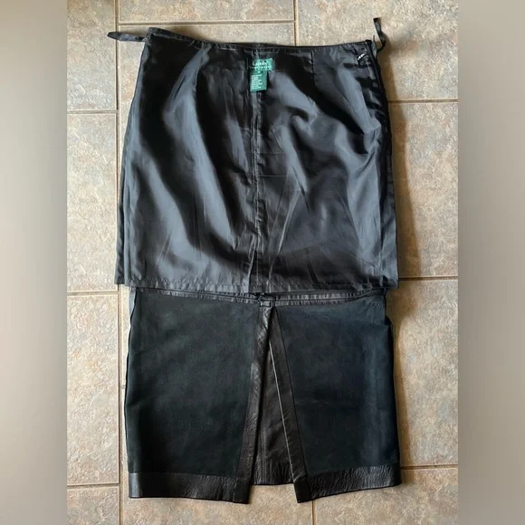 Ralph Lauren Black 100%Leather Pencil Skirt Excellent Condition! - Picture 3 of 7
